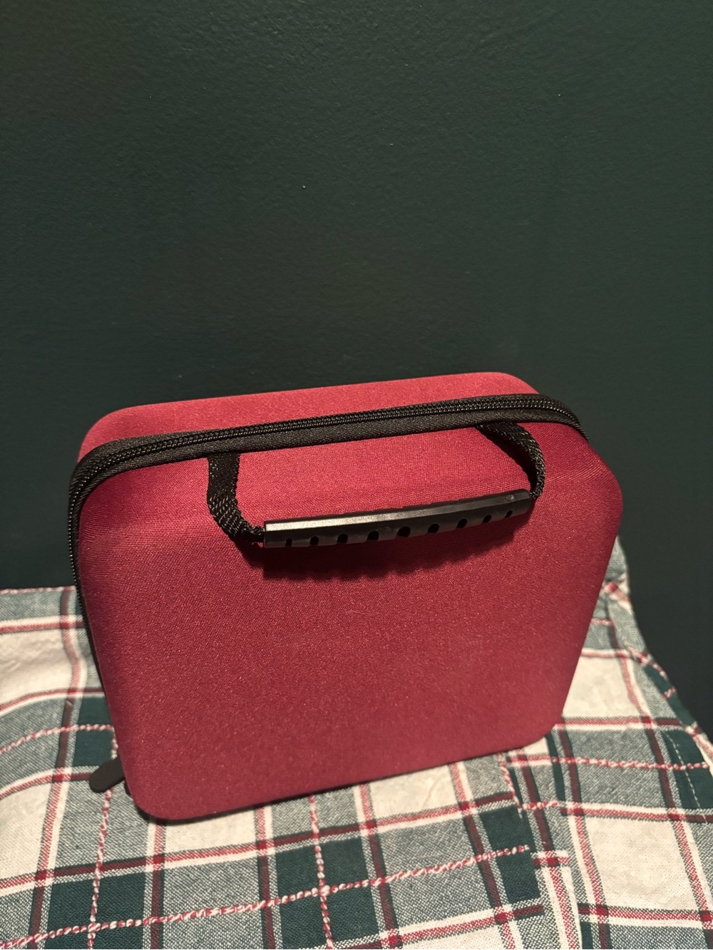Maroon Compact Travel Hard Case with Top Handle Battery Storage